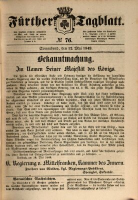 Fürther Tagblatt Samstag 12. Mai 1849