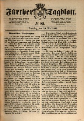 Fürther Tagblatt Dienstag 29. Mai 1849