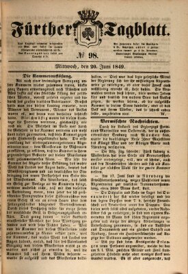 Fürther Tagblatt Mittwoch 20. Juni 1849