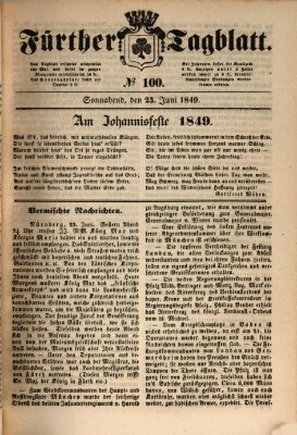 Fürther Tagblatt Samstag 23. Juni 1849