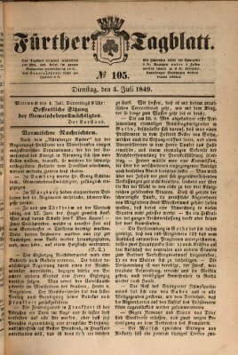 Fürther Tagblatt Dienstag 3. Juli 1849