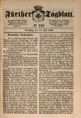 Fürther Tagblatt Dienstag 17. Juli 1849