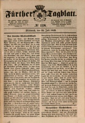 Fürther Tagblatt Mittwoch 25. Juli 1849