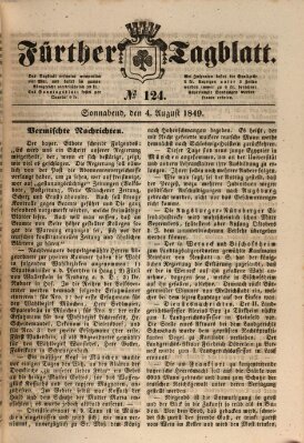 Fürther Tagblatt Samstag 4. August 1849