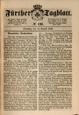 Fürther Tagblatt Dienstag 14. August 1849