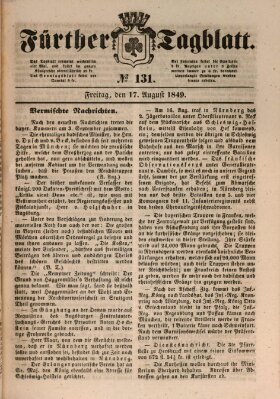 Fürther Tagblatt Freitag 17. August 1849