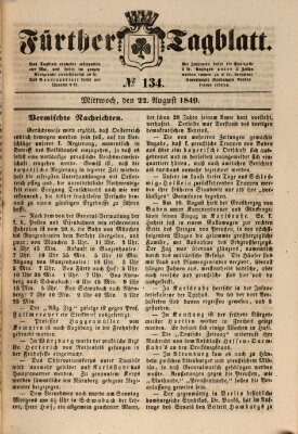 Fürther Tagblatt Mittwoch 22. August 1849