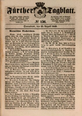 Fürther Tagblatt Samstag 25. August 1849