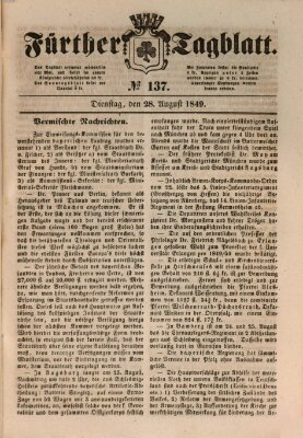 Fürther Tagblatt Dienstag 28. August 1849