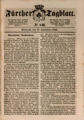 Fürther Tagblatt Mittwoch 12. September 1849