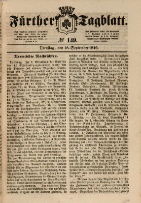 Fürther Tagblatt Dienstag 18. September 1849