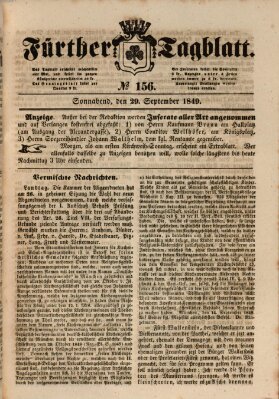 Fürther Tagblatt Samstag 29. September 1849