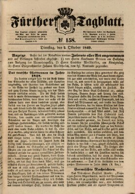 Fürther Tagblatt Dienstag 2. Oktober 1849