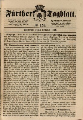 Fürther Tagblatt Mittwoch 3. Oktober 1849