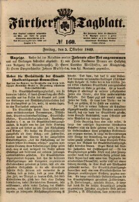 Fürther Tagblatt Freitag 5. Oktober 1849