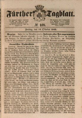 Fürther Tagblatt Freitag 19. Oktober 1849