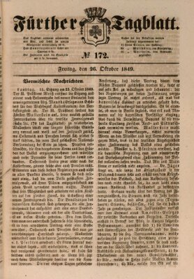 Fürther Tagblatt Freitag 26. Oktober 1849