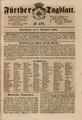 Fürther Tagblatt Samstag 3. November 1849