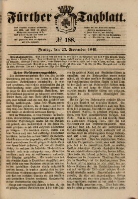 Fürther Tagblatt Freitag 23. November 1849