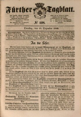 Fürther Tagblatt Dienstag 11. Dezember 1849