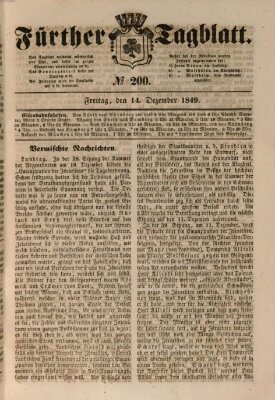 Fürther Tagblatt Freitag 14. Dezember 1849