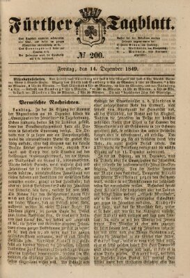 Fürther Tagblatt Freitag 14. Dezember 1849