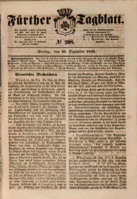 Fürther Tagblatt Freitag 28. Dezember 1849