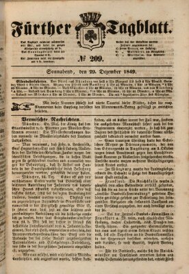 Fürther Tagblatt Samstag 29. Dezember 1849