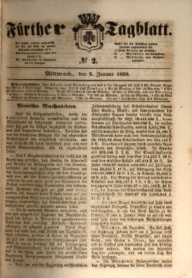 Fürther Tagblatt Mittwoch 2. Januar 1850