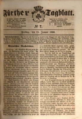 Fürther Tagblatt Freitag 11. Januar 1850