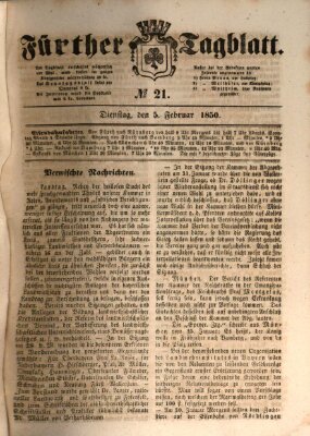 Fürther Tagblatt Dienstag 5. Februar 1850