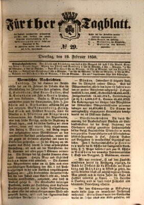 Fürther Tagblatt Dienstag 19. Februar 1850