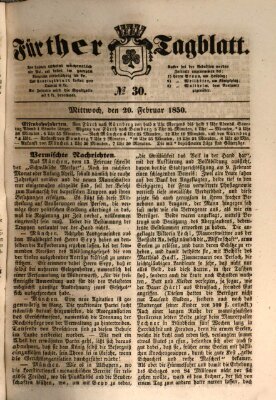 Fürther Tagblatt Mittwoch 20. Februar 1850