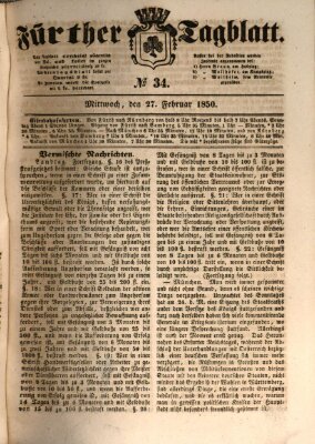 Fürther Tagblatt Mittwoch 27. Februar 1850