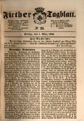 Fürther Tagblatt Freitag 1. März 1850