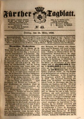 Fürther Tagblatt Freitag 15. März 1850