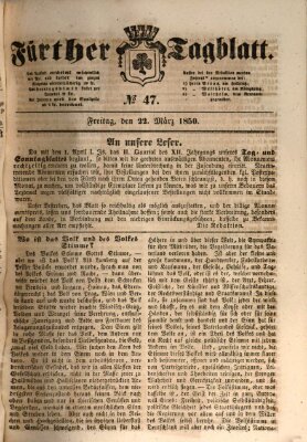 Fürther Tagblatt Freitag 22. März 1850