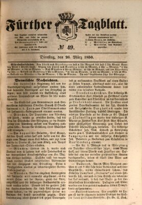 Fürther Tagblatt Dienstag 26. März 1850