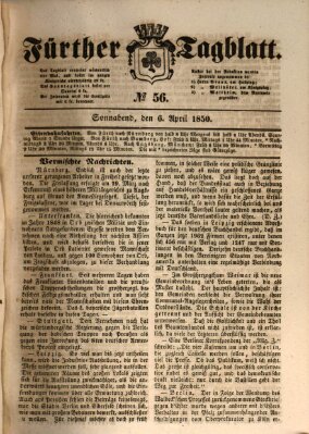 Fürther Tagblatt Samstag 6. April 1850