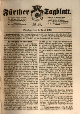 Fürther Tagblatt Dienstag 9. April 1850