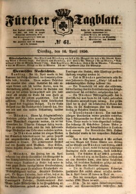 Fürther Tagblatt Dienstag 16. April 1850