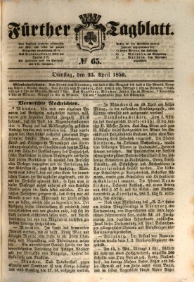 Fürther Tagblatt Dienstag 23. April 1850