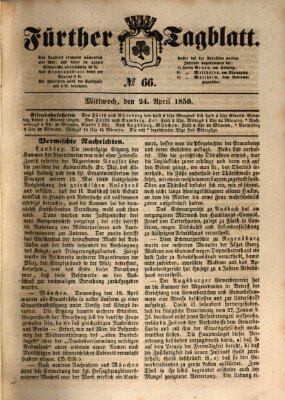 Fürther Tagblatt Mittwoch 24. April 1850