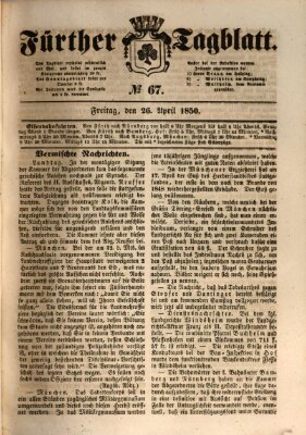 Fürther Tagblatt Freitag 26. April 1850