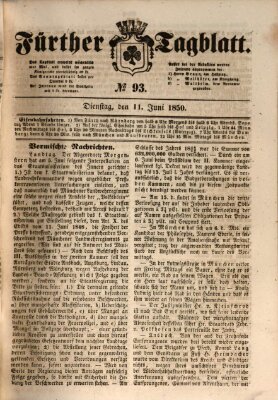 Fürther Tagblatt Dienstag 11. Juni 1850