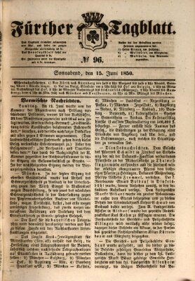 Fürther Tagblatt Samstag 15. Juni 1850