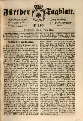 Fürther Tagblatt Mittwoch 3. Juli 1850