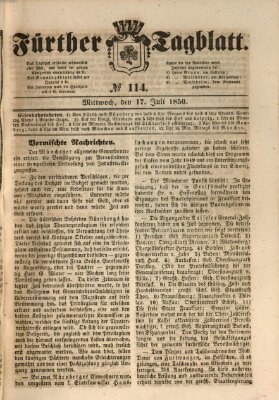 Fürther Tagblatt Mittwoch 17. Juli 1850