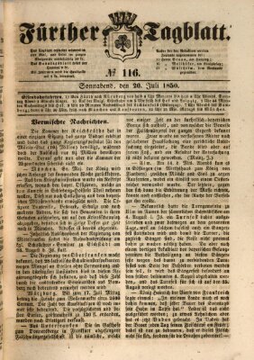 Fürther Tagblatt Samstag 20. Juli 1850