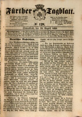 Fürther Tagblatt Samstag 10. August 1850